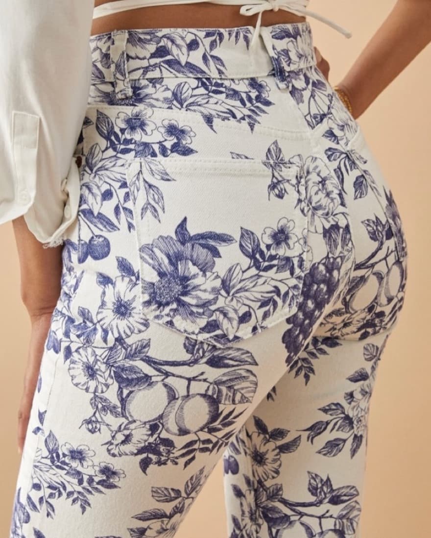 Reformation Floral Jeans - Image 1