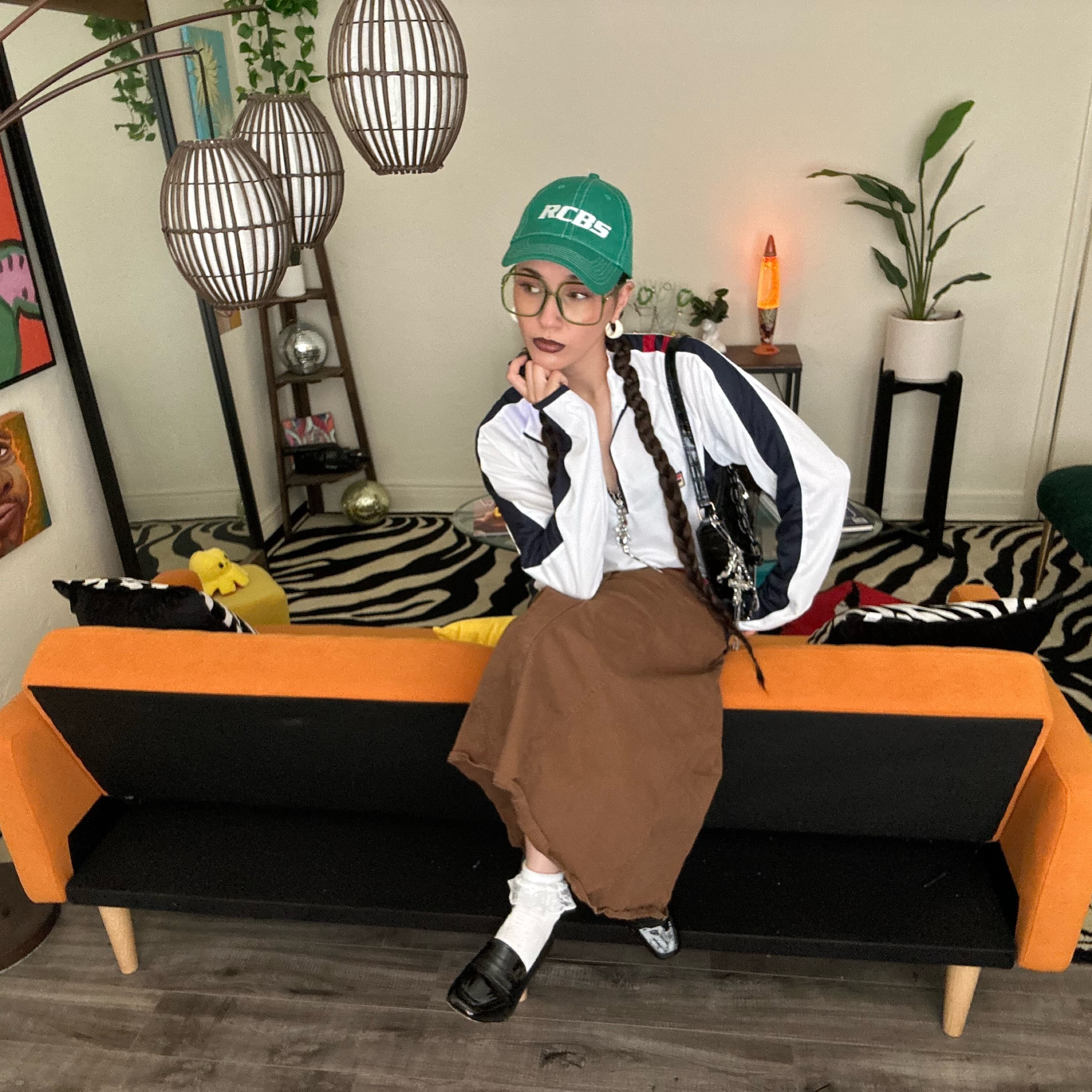 Streetwear Outfit Long Skirt & Fila Top - Image 2
