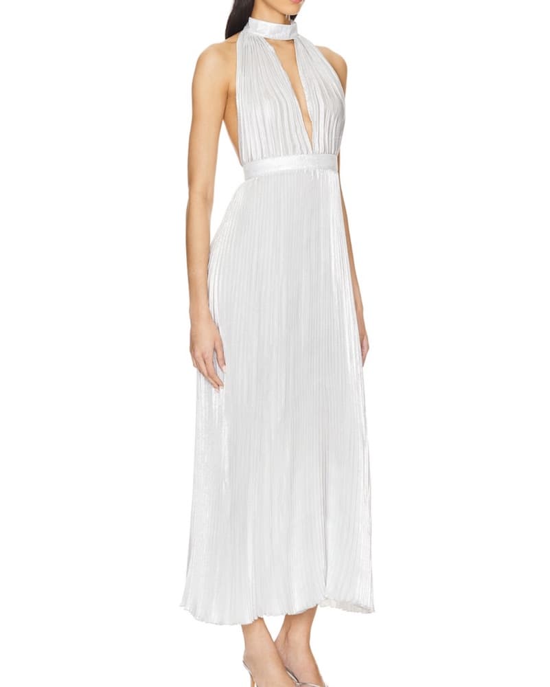 L’IDEE Backless Pleated Maxi Dress - Image 2