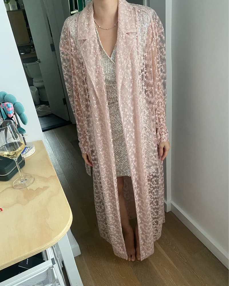 JasonWu Elegant Blush Lace Kimono Duster - Image 1