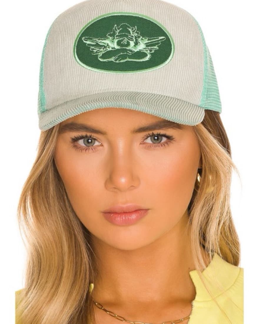 Boys lie Mint Green Corduroy Trucker Hat - Image 2