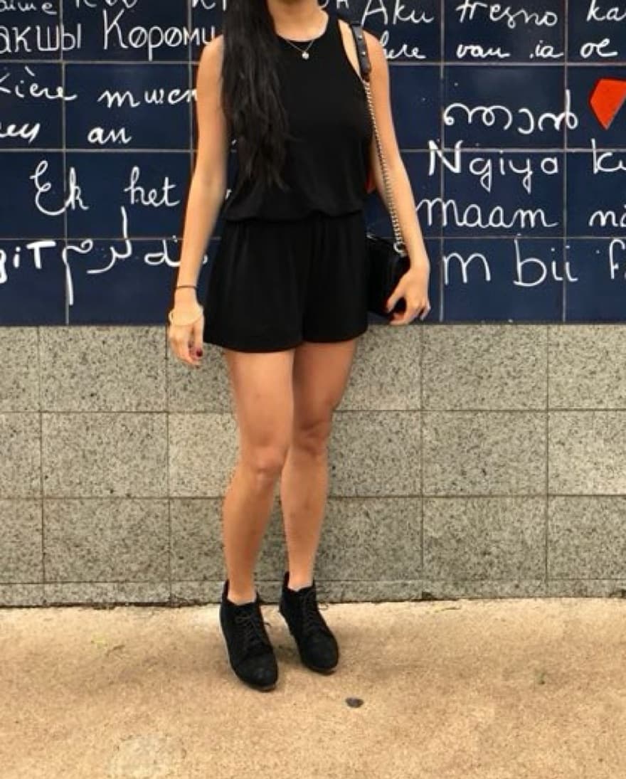 Black Open Back Romper  - Image 3