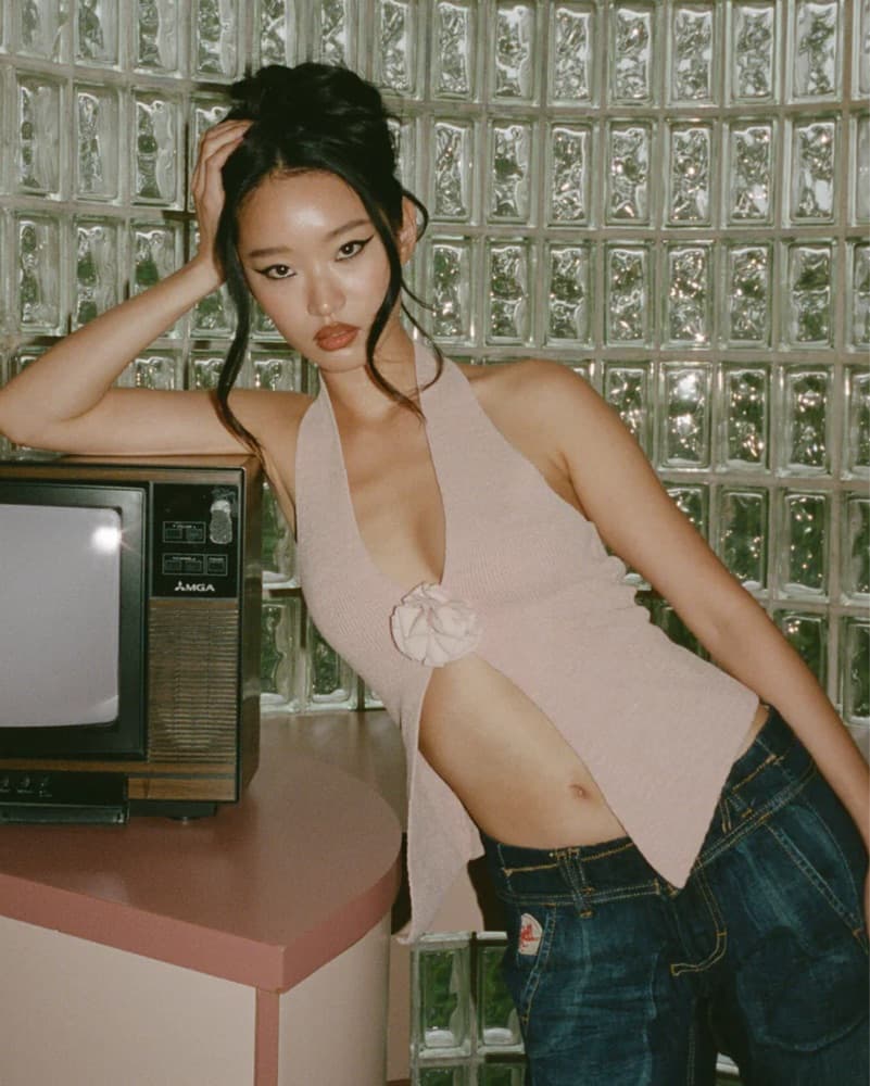 With Jean Pink Rose Top - Image 1