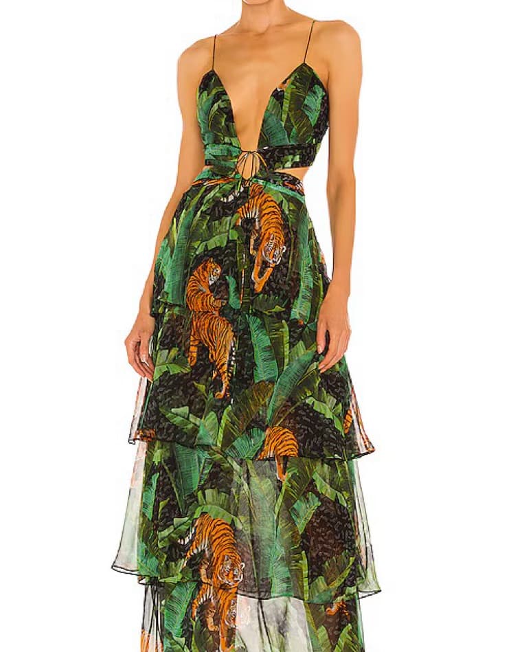 Retrofete Cut Out Maxi Dress Silk - Image 1