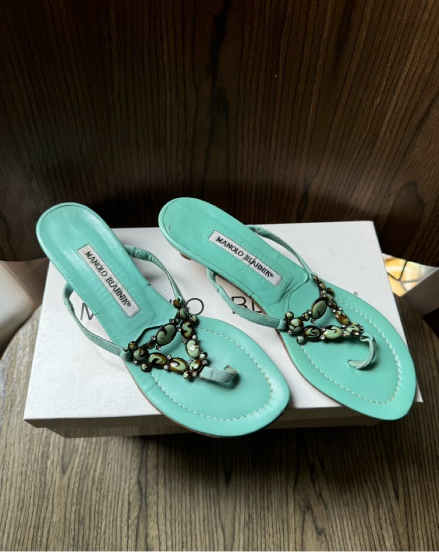 Vintage Tiffany Blue Manolo Blahnik - Image 1
