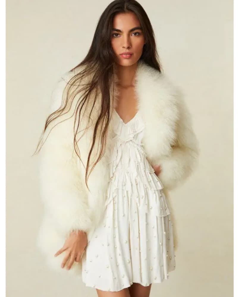 LoveShackFancy Shearling Cream Jacket  - Image 2