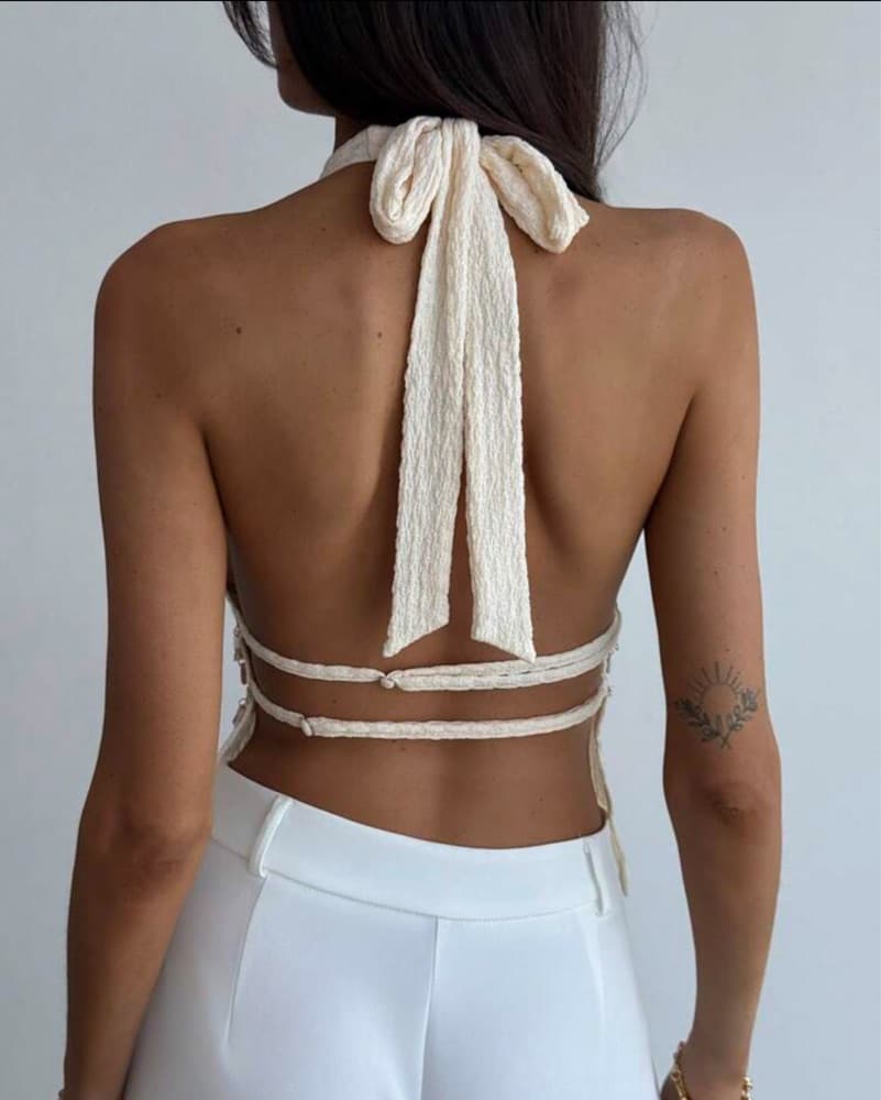 Off White Halter Top  - Image 5