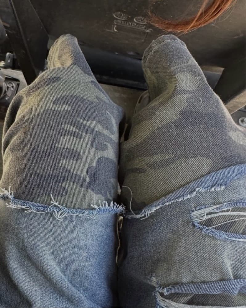 SUSTN Layered Denim Camo Jorts - Image 2