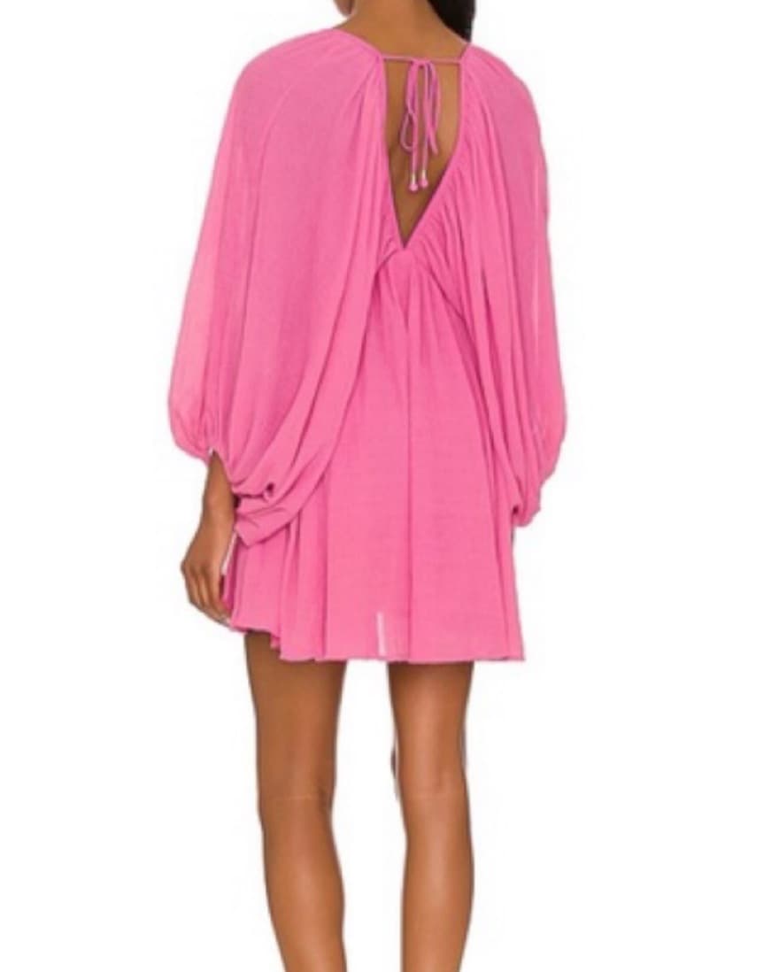 Pink Babydoll Balloon Sleeve Dress - Image 2