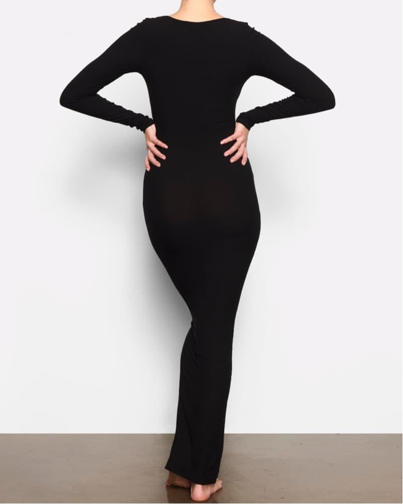 SKIMS Black Long Sleeve Maxi Dress - Image 2