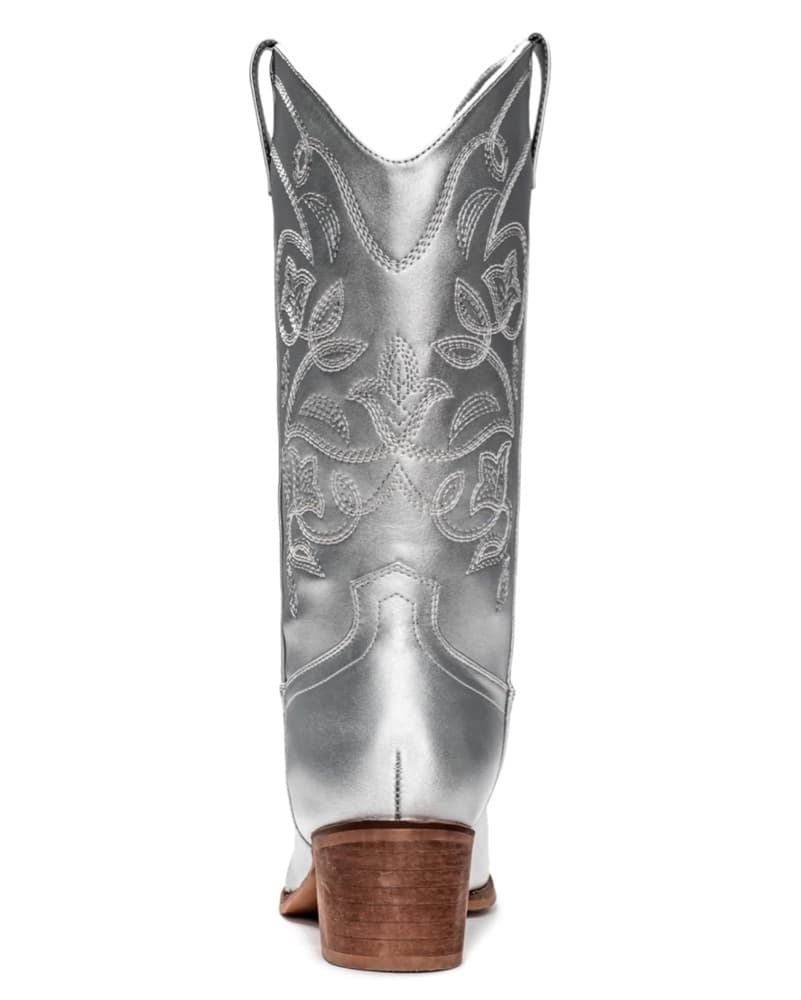 Silver Mid Calf Cowboy Boots - Image 3