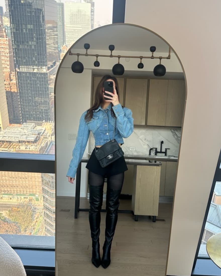 Mugler Cropped Denim Jacket - Image 4