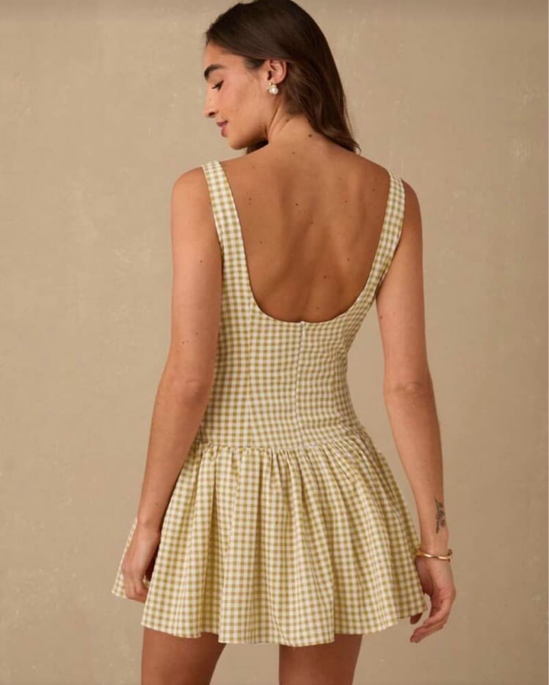Charming Gingham Mini Dress - Image 2