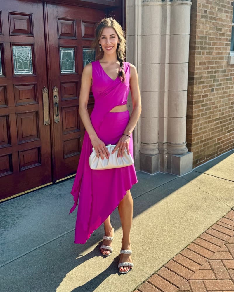 Pink Topshop Asymmetrical Dress  - Image 3