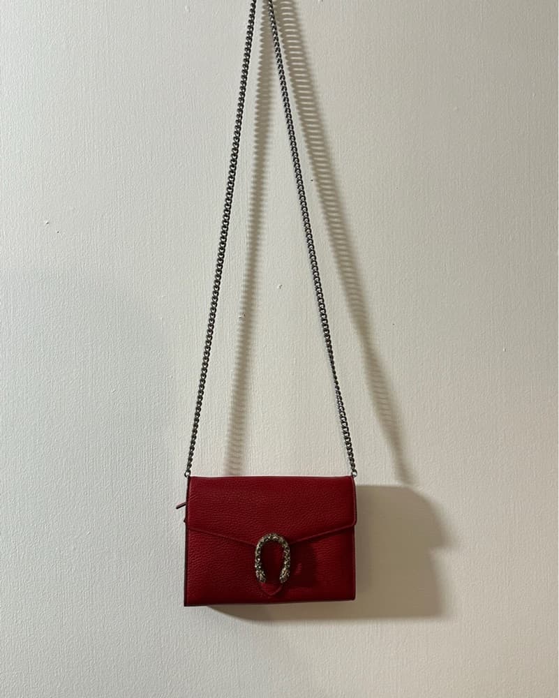 Red Gucci Dionysus Chain Wallet - Image 3