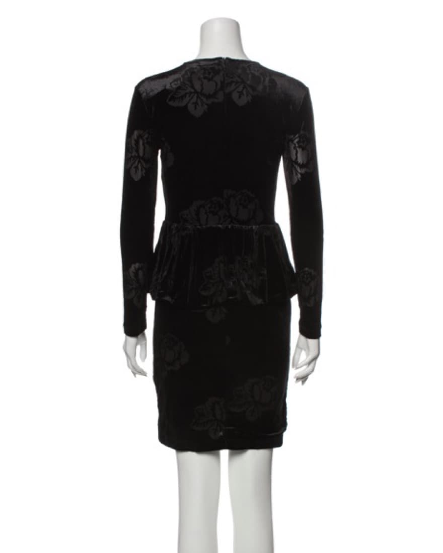 Ganni Velvet Peplum Dress - Image 5