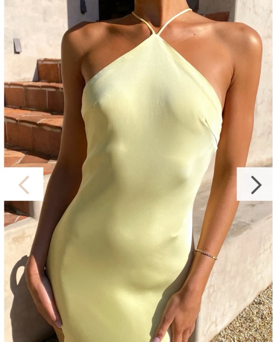 Yellow Long Silk Dress - Image 3