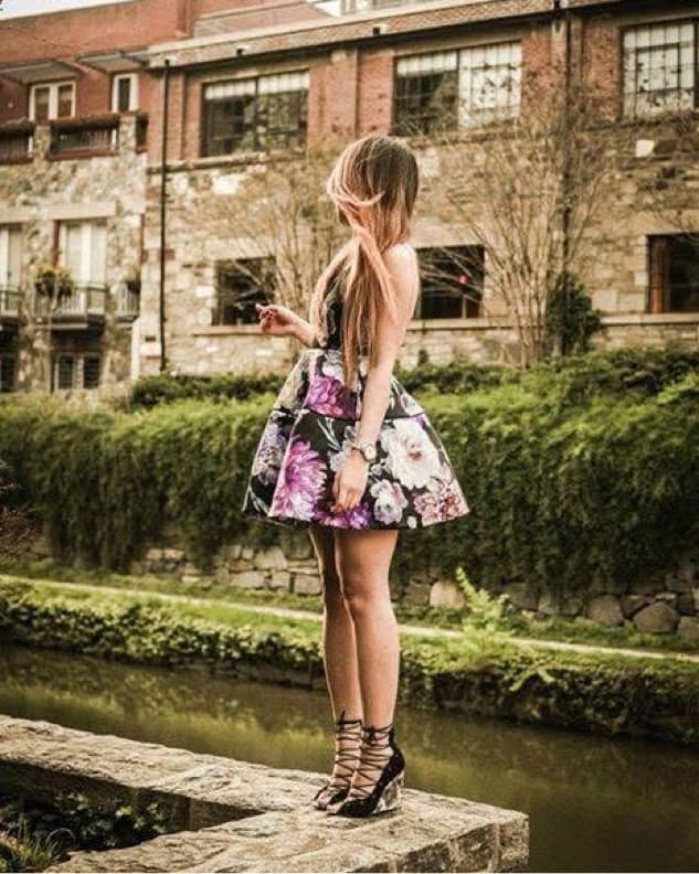 Enchanting Backless A-line Floral Dress - Image 1