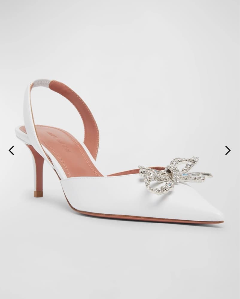 Amina Muaddi White Heels - Image 2