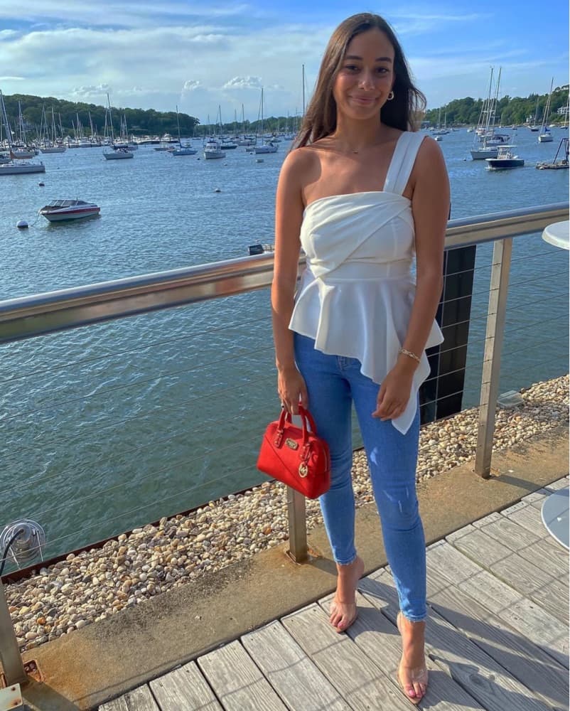 Chic One-Shoulder White Peplum Top - Image 1