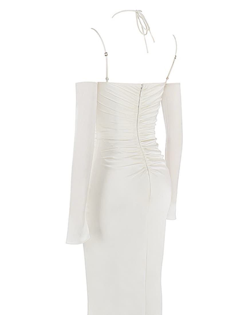 House Of CB NANOUSHKA IVORY SATIN DRESS - Image 4