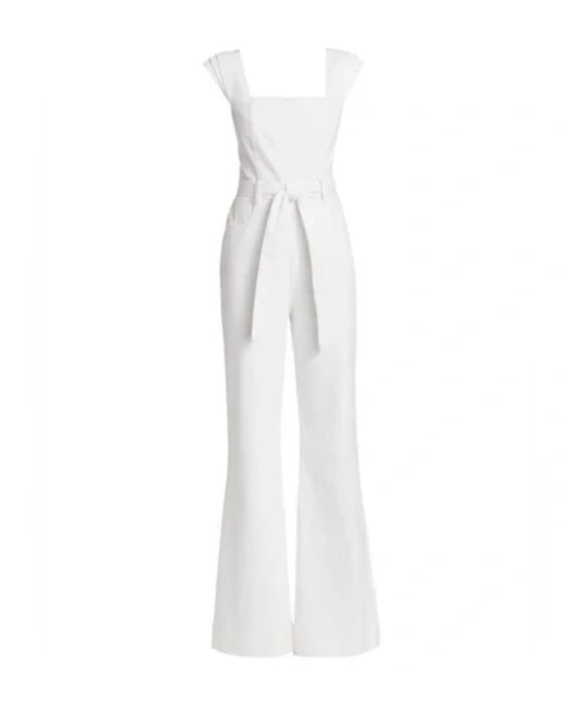 Alice + Olivia White Denim Jumpsuit - Image 5