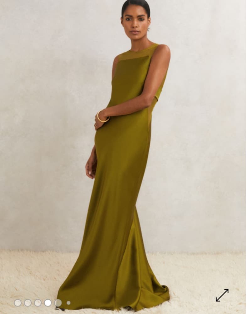 Reiss Backless Maxi Dress in Green - Image 1