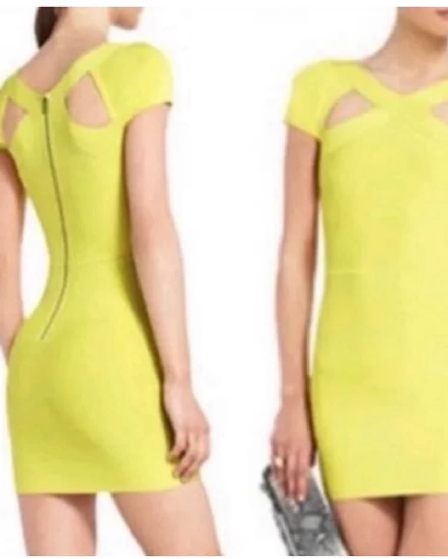Neon Yellow Mini Dress - Image 4