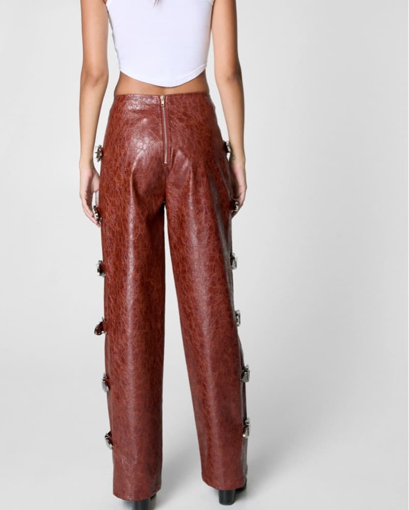 Bold Rust Buckle Pants - Image 4