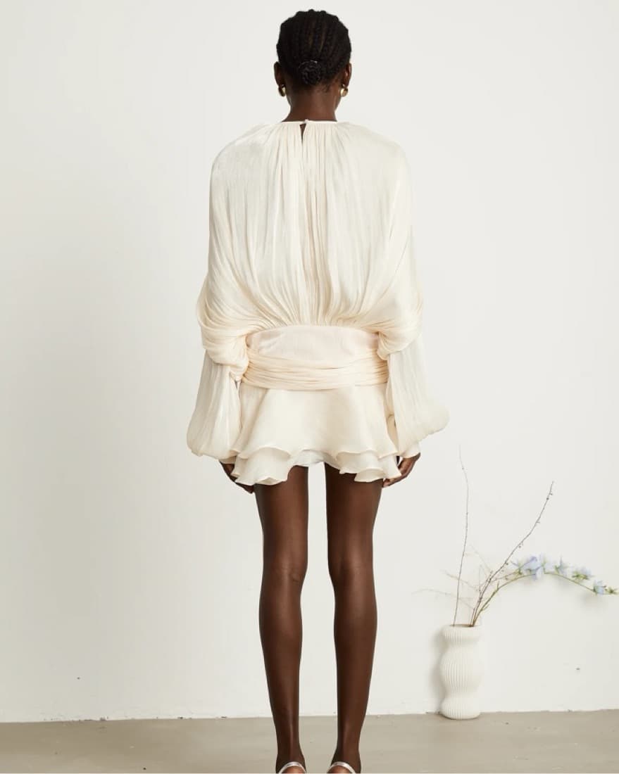 Eugénie Fully-Pleated Ruffled Mini Dress - Image 3