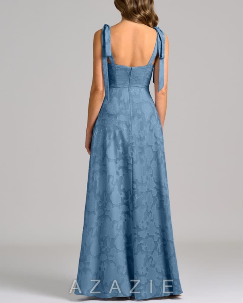 Azazie Debra Steel Blue Dress - Image 4