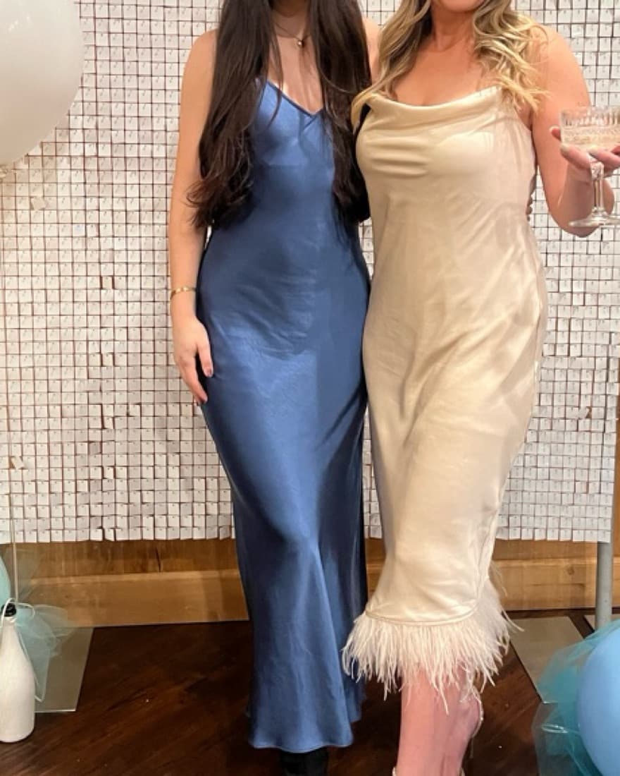 Blue Shinny Slip Dress - Image 1