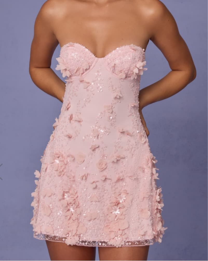 Oh Polly Pink Embellished Floral Edita  - Image 1