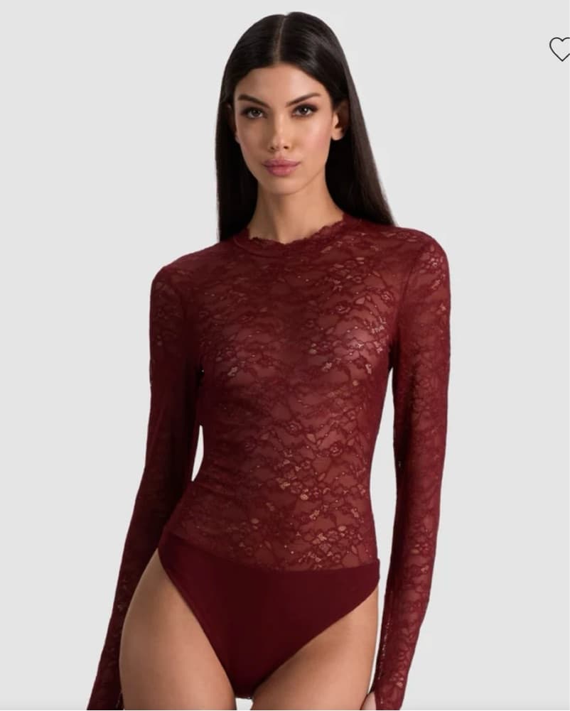 Alice + olivia red lace Bodysuit - Image 1