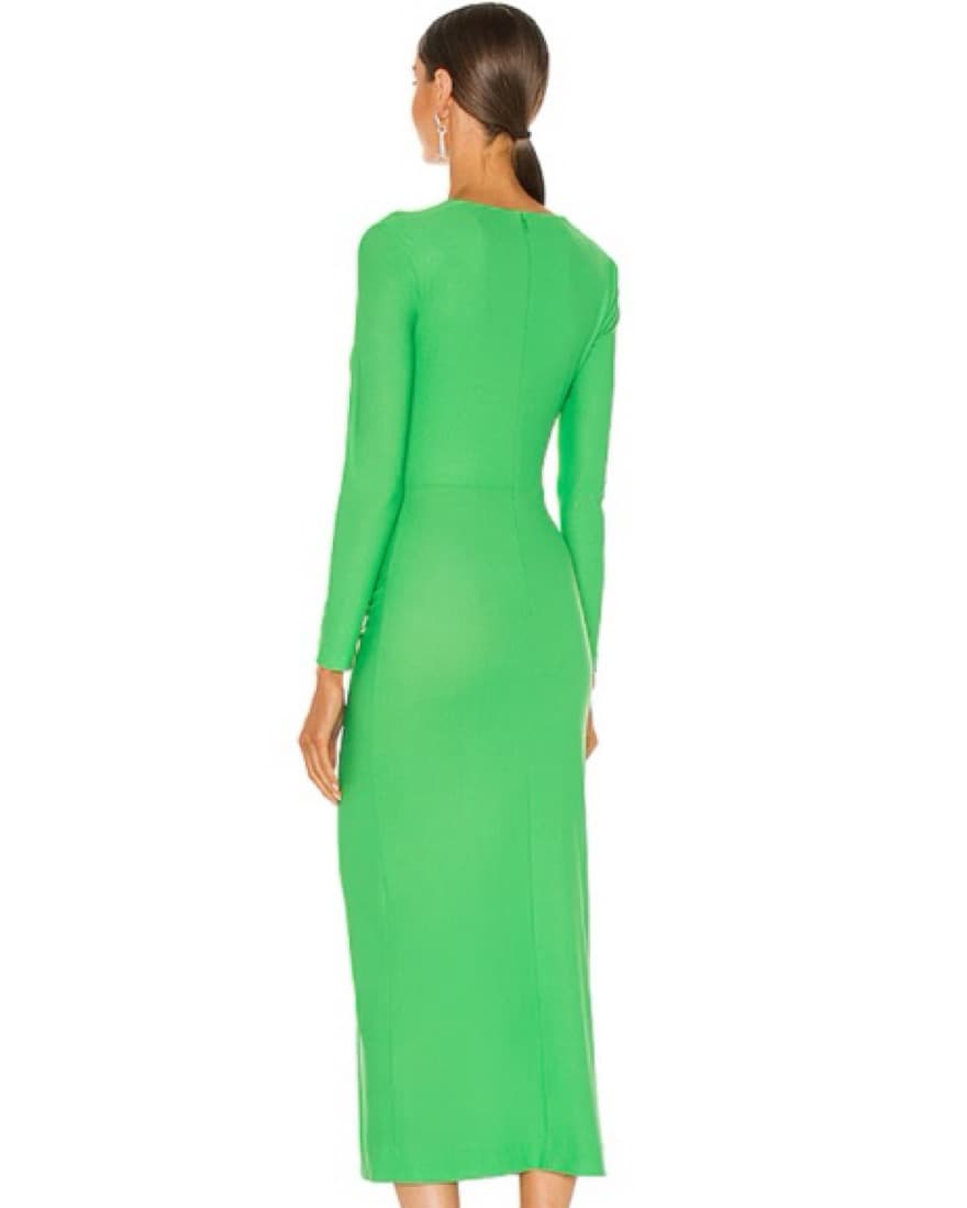 SOLACE LONDON GREEN MIDI DRESS - Image 3