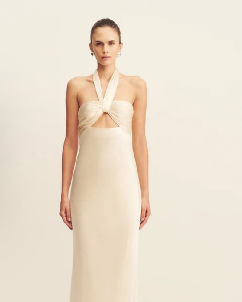 Shona Joy Halter Neck Maxi Dress - Cream - Image 1