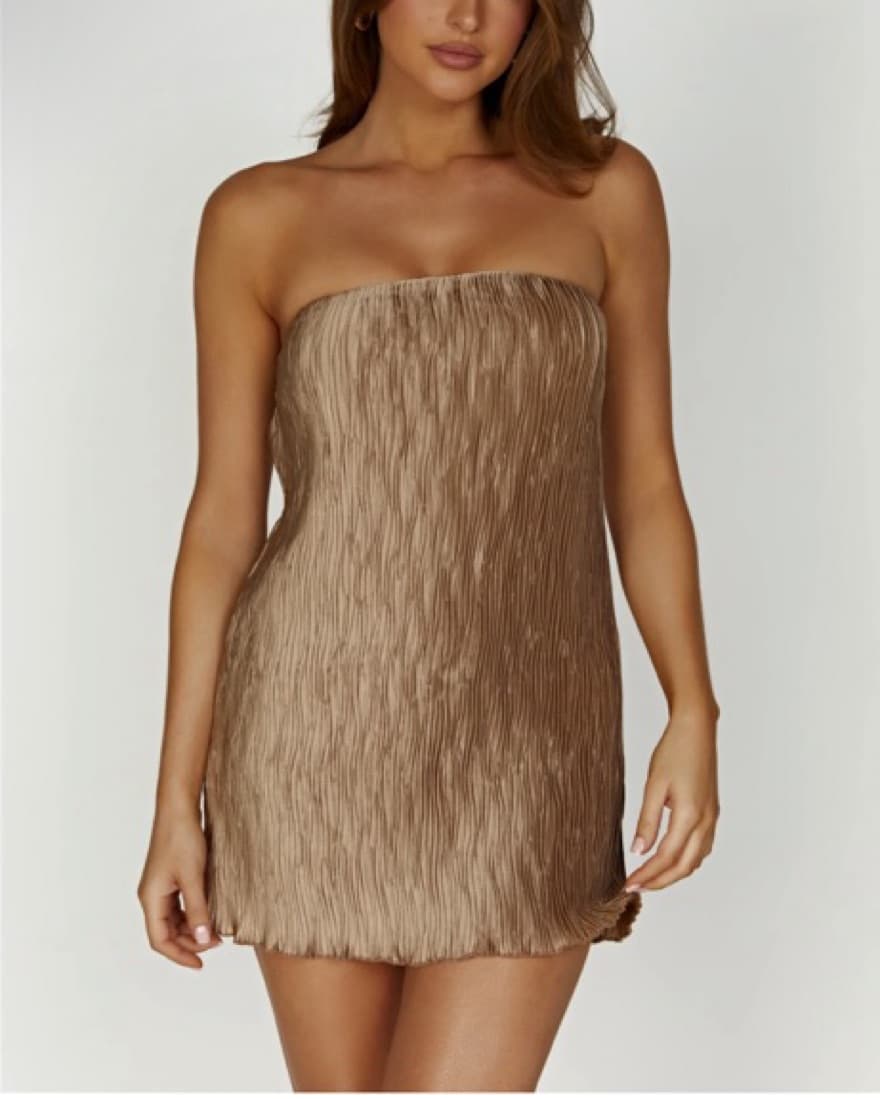 meshki bronze mini shift dress - Image 1