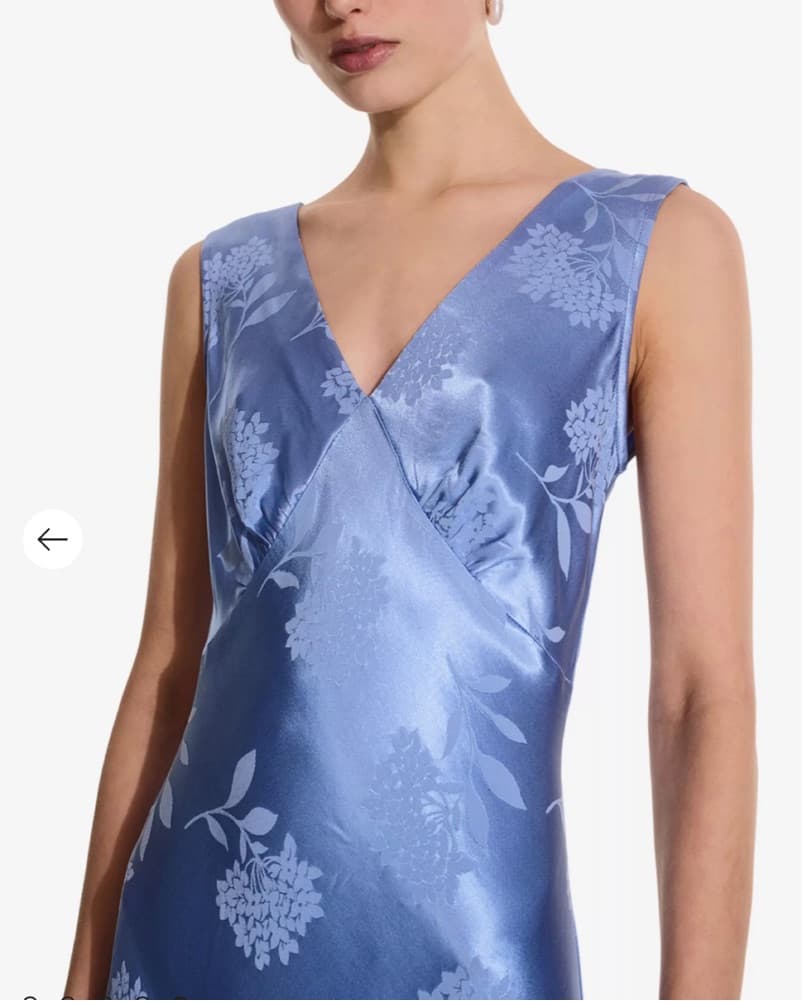 Iris Floral Jacquard Maxi Dress - Blue - Image 5