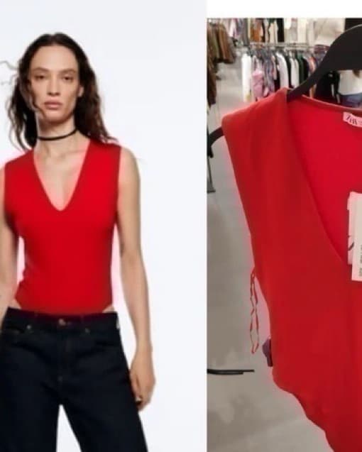Zara Vibrant Red Bodysuit - Image 3
