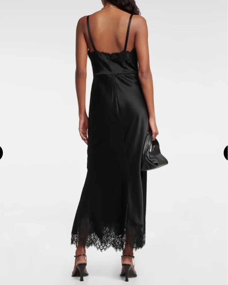 Ralph Lauren lace-trimmed satin dress - Image 2