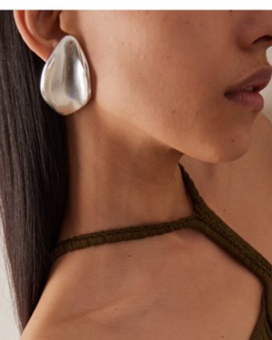 Silver Clip On Statement Earrings - Image 1