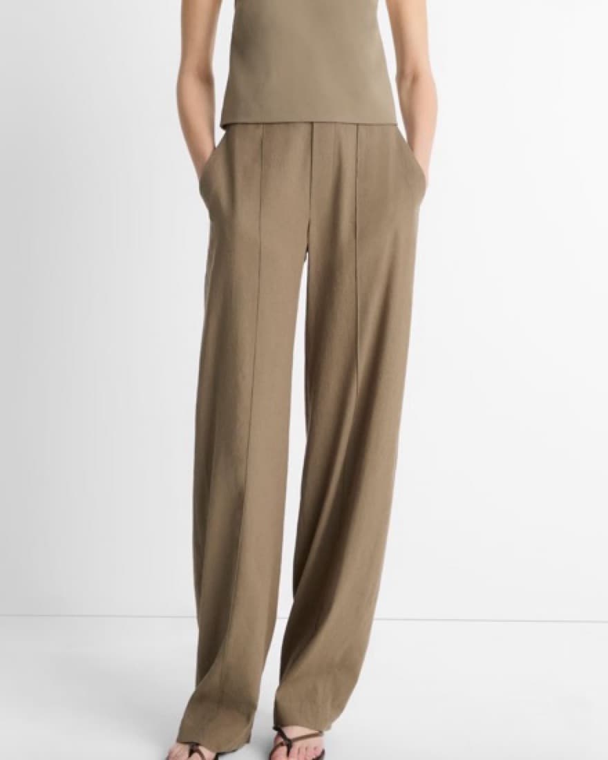Vince Linen Blend High-Rise Pant - Image 1