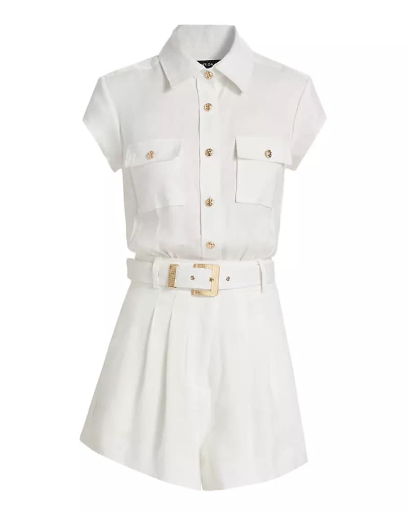 White Linen Romper - Image 3