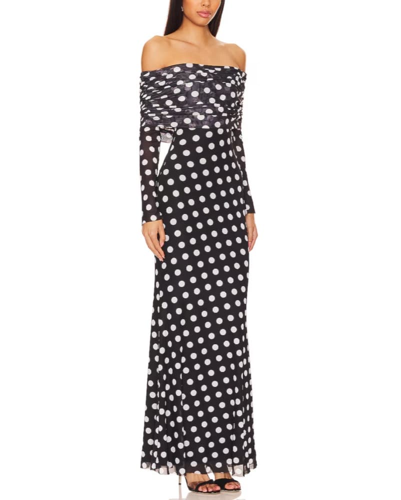 Thelma Dress in Diagonal Dot - Image 2