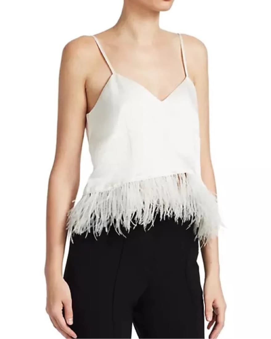 Cinq A Sept Narcissa Silk Feather Tank - Image 1