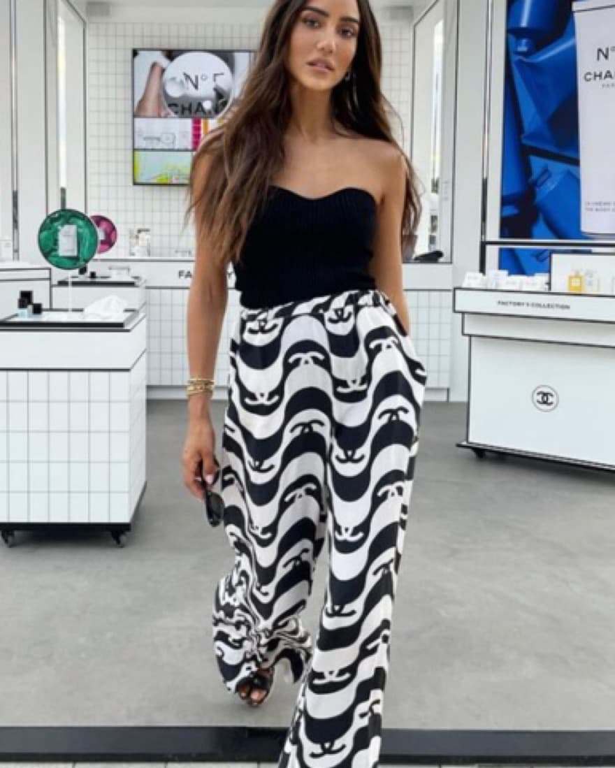 Chanel Wide Leg Satin Pants - Image 1