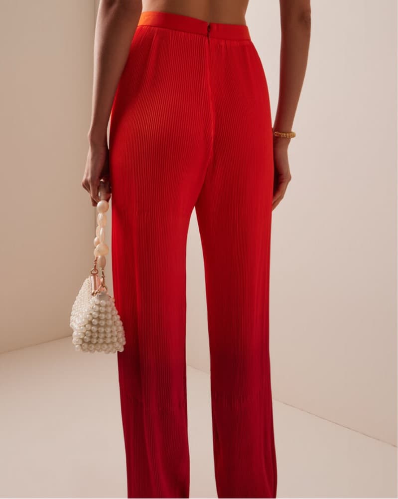 Andrea Iyamah Pleated Set in Fiery Hues - Image 4