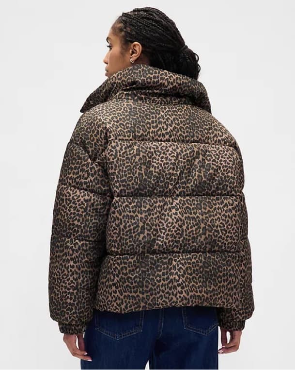 Cheetah Faux Fur-Trim Puffer Jacket - Image 3