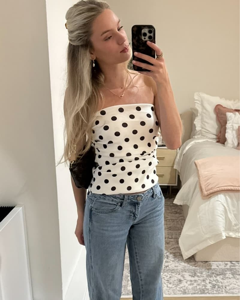 Zara Polka Dot Straples Top  - Image 2