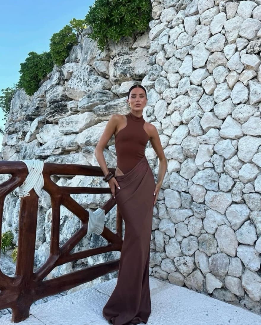 Maxi Brown Dress - Image 2